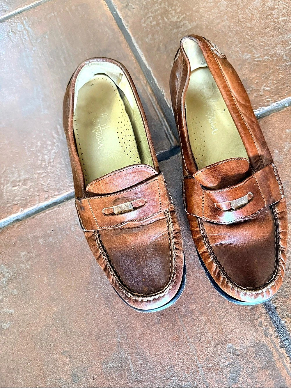 Cole haan Leather Loafers Brown US 7.5 B